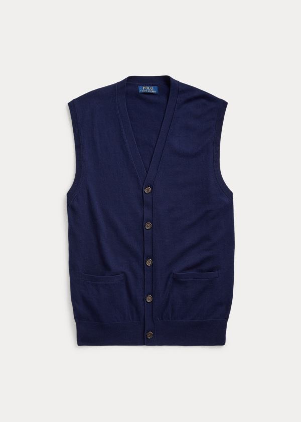 Men's Polo Ralph Lauren Cotton-Cashmere Sweater Vests | 067458KAG